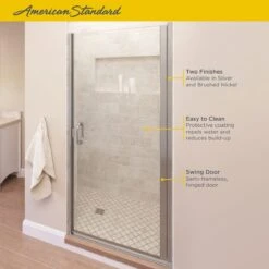 American Standard | Shower Door Collection 76" High X 36" Wide Hinged Framed Shower Door With Clear Glass -Faucet american standard am00819 400 alternate image 461