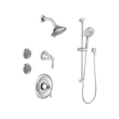 American Standard | Estate Pressure Balanced Shower System With Shower Head, Hand Shower, Slide Bar, Bodysprays, Shower Arm, Hose, Wall Supply Elbow, Diverter, And Valve Trim