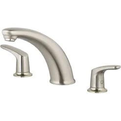American Standard | Colony Pro Deck Mounted Roman Tub Filler With Built-In Diverter 12 American Standard | Colony Pro Deck Mounted Roman Tub Filler With Built-In Diverter -Faucet american standard t075 920 close up nickel 21