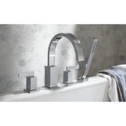 American Standard | Times Square Deck Mounted Roman Tub Filler With Built-In Diverter - Includes Hand Shower 9 American Standard | Times Square Deck Mounted Roman Tub Filler With Built-In Diverter - Includes Hand Shower -Faucet american standard t184 901 installed chrome 50