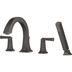 American Standard | Townsend Deck Mounted Roman Tub Filler With Built-In Diverter - Includes Hand Shower -Faucet american standard t353 901 close up bronze 66