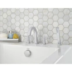 American Standard | Townsend Deck Mounted Roman Tub Filler With Built-In Diverter - Includes Hand Shower -Faucet american standard t353 901 installed chrome 68