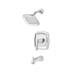 American Standard | Edgemere Tub And Shower Trim Package With 2.5 GPM Single Function Shower Head -Faucet american standard tu018 502 left view polished chrome 128