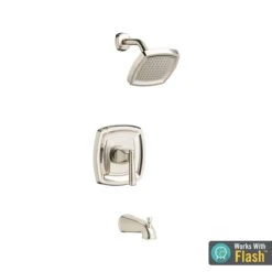 American Standard | Edgemere Tub And Shower Trim Package With 2.5 GPM Single Function Shower Head -Faucet american standard tu018 502 works with flash brushed nickel 90