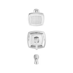 American Standard | Edgemere Tub And Shower Trim Package With 1.8 GPM Single Function Shower Head, Tup Spout, And Lever Handle -Faucet american standard tu018 508 front view polished chrome 88
