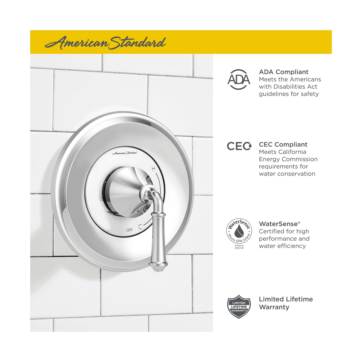 American Standard | Delancey Shower Only Trim Package With 1.8 GPM Multi Function Shower Head 19 American Standard | Delancey Shower Only Trim Package With 1.8 GPM Multi Function Shower Head - Image 17