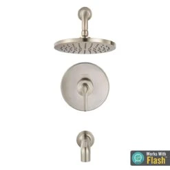 American Standard | Studio S Tub And Shower Trim Package With 1.75 GPM Single Function Shower Head -Faucet american standard tu105 508 front view brushed nickel 81