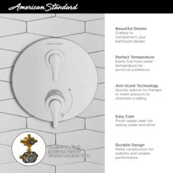 American Standard | Studio S 3 Function Pressure Balanced Valve Trim Only With Double Handle, Integrated Diverter - Less Rough In 16 American Standard | Studio S 3 Function Pressure Balanced Valve Trim Only With Double Handle, Integrated Diverter - Less Rough In -Faucet american standard tu105 740 alternate image 311