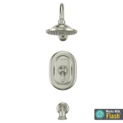 American Standard | Quentin Tub And Shower Trim Package With 2.5 GPM Single Function Shower Head -Faucet american standard tu440 502 front view brushed nickel 14