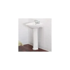 American Standard | Cadet Pedestal Vitreous China Bathroom Sink With 3 Pre-Drilled 8" Widespread Faucet Holes - Pedestal Base Included -Faucet american standard 0236 811 application shot 87
