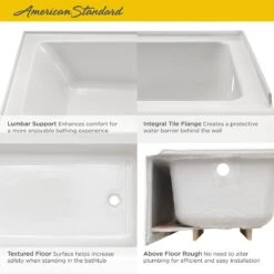 American Standard | Studio Three Wall Alcove Acrylic Soaking Tub With Left Drain 13 American Standard | Studio Three Wall Alcove Acrylic Soaking Tub With Left Drain -Faucet as studio afr tub infographic 2