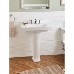 American Standard | Townsend 30" Fireclay Pedestal Bathroom Sink With 3 Faucet Holes At 8" Centers And Overflow - Less Pedestal -Faucet b 0328800020 1