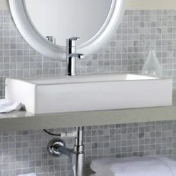 American Standard | Studio 22" Vessel Porcelain Bathroom Sink -Faucet b 0621001020 studio above counter bathroom sink 2