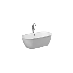 American Standard | Cadet 66" Acrylic Soaking Bathtub For Free Standing Tub With Center Drain - Tub Filler, Hand Shower And Drain Included -Faucet cadetbathfreestandingpicture oldmain