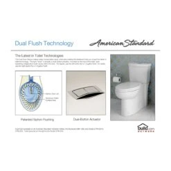 American Standard | Studio Round-Front Two-Piece DUAL FLUSH Toilet With Concealed Trapway, EverClean Surface, PowerWash Rim And Right Height Bowl - Includes Slow-Close Seat -Faucet dualflush