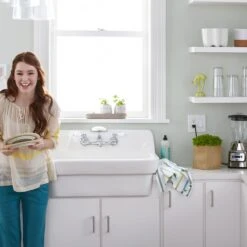 American Standard | Country 30" Single Basin Vitreous China Kitchen Sink For Drop In Installations -Faucet l 9062008020 country kitchen sink