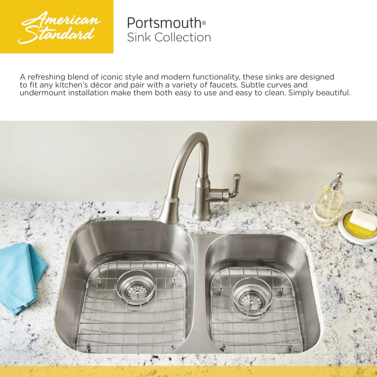 American Standard | Portsmouth 29-3/4" Single Basin Stainless Steel Kitchen Sink For Undermount Installations - Drain Included 5 American Standard | Portsmouth 29-3/4" Single Basin Stainless Steel Kitchen Sink For Undermount Installations - Drain Included - Image 3